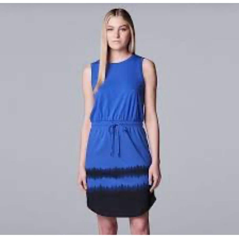 Women's Simply Vera Vera Wang Blue Tie-Dye Mini Dress S